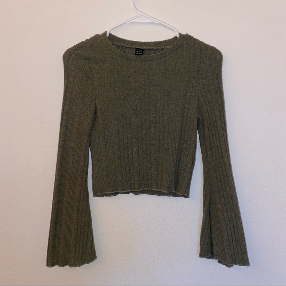 Shein green long sleeve shirt